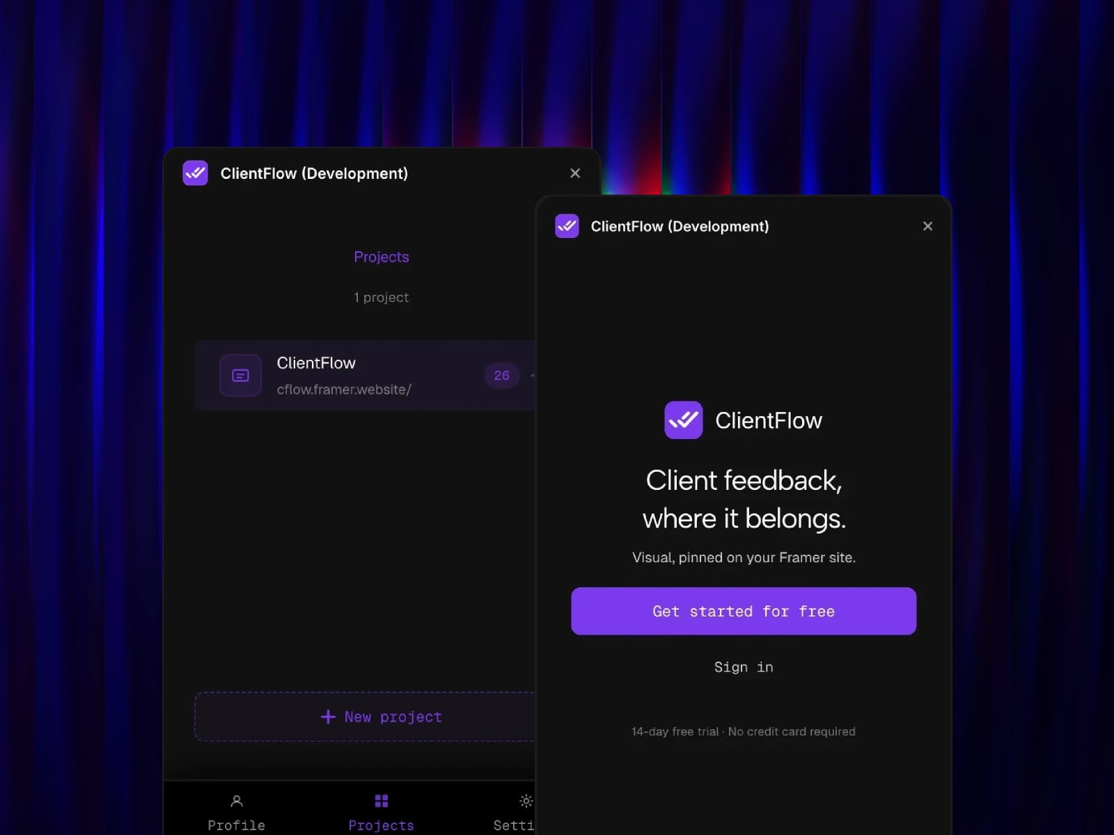 ClientFlow — Client feedback, on your site