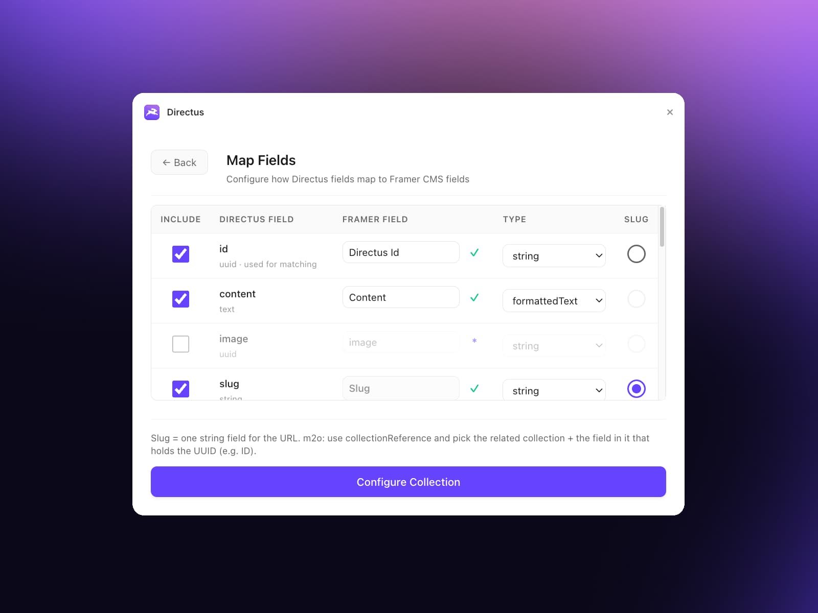 Directus — Sync Directus with Framer CMS