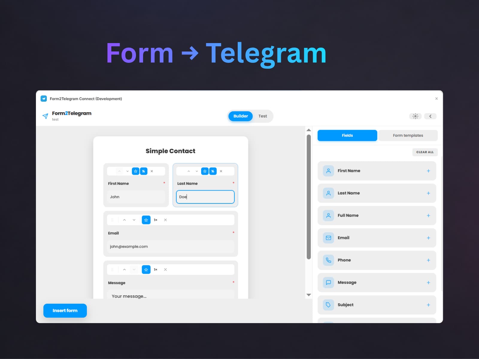 Form2Telegram Connect — Direct Telegram Form Leads - Image 2