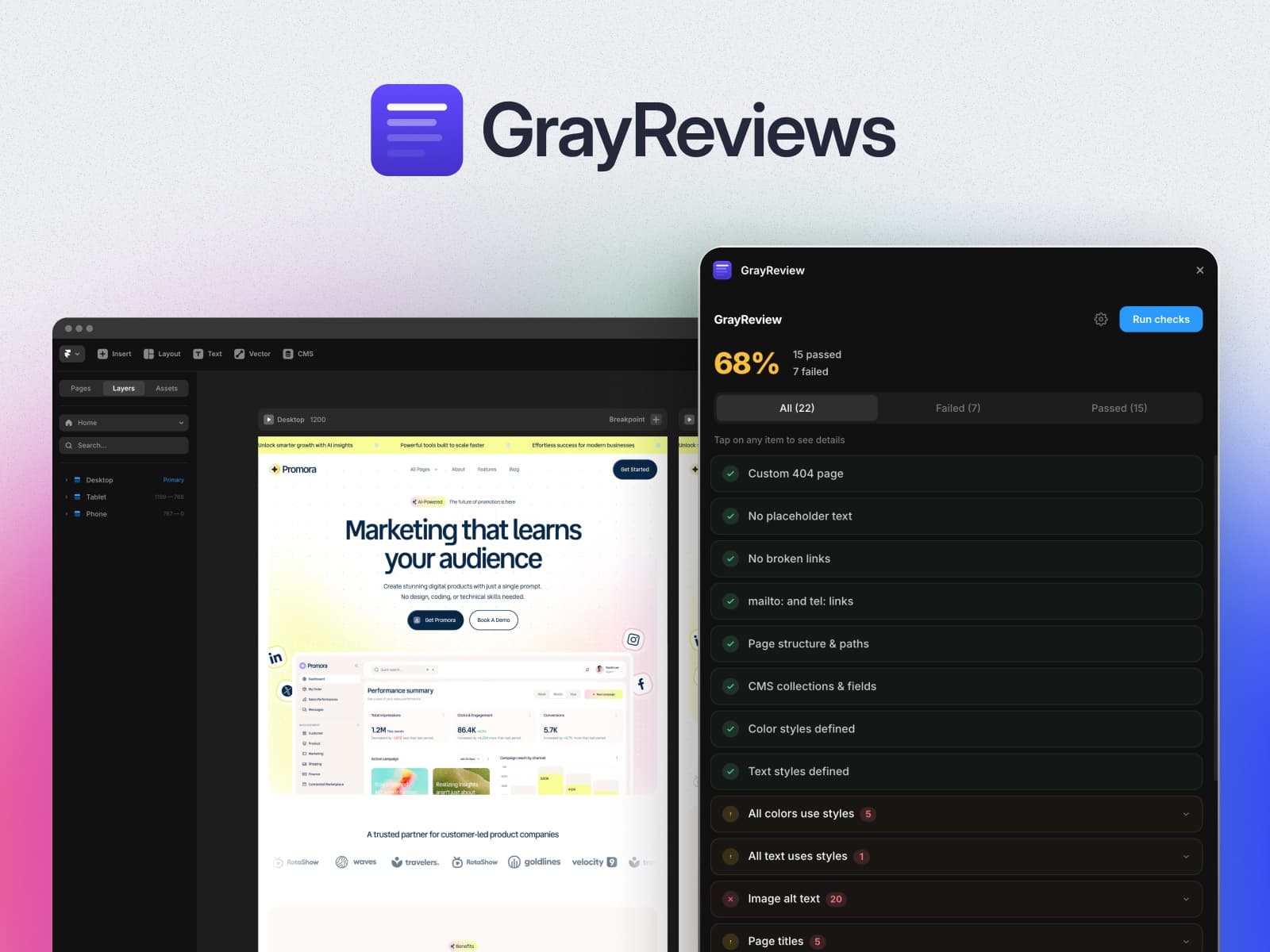 GrayReview — Free Framer Template Checker