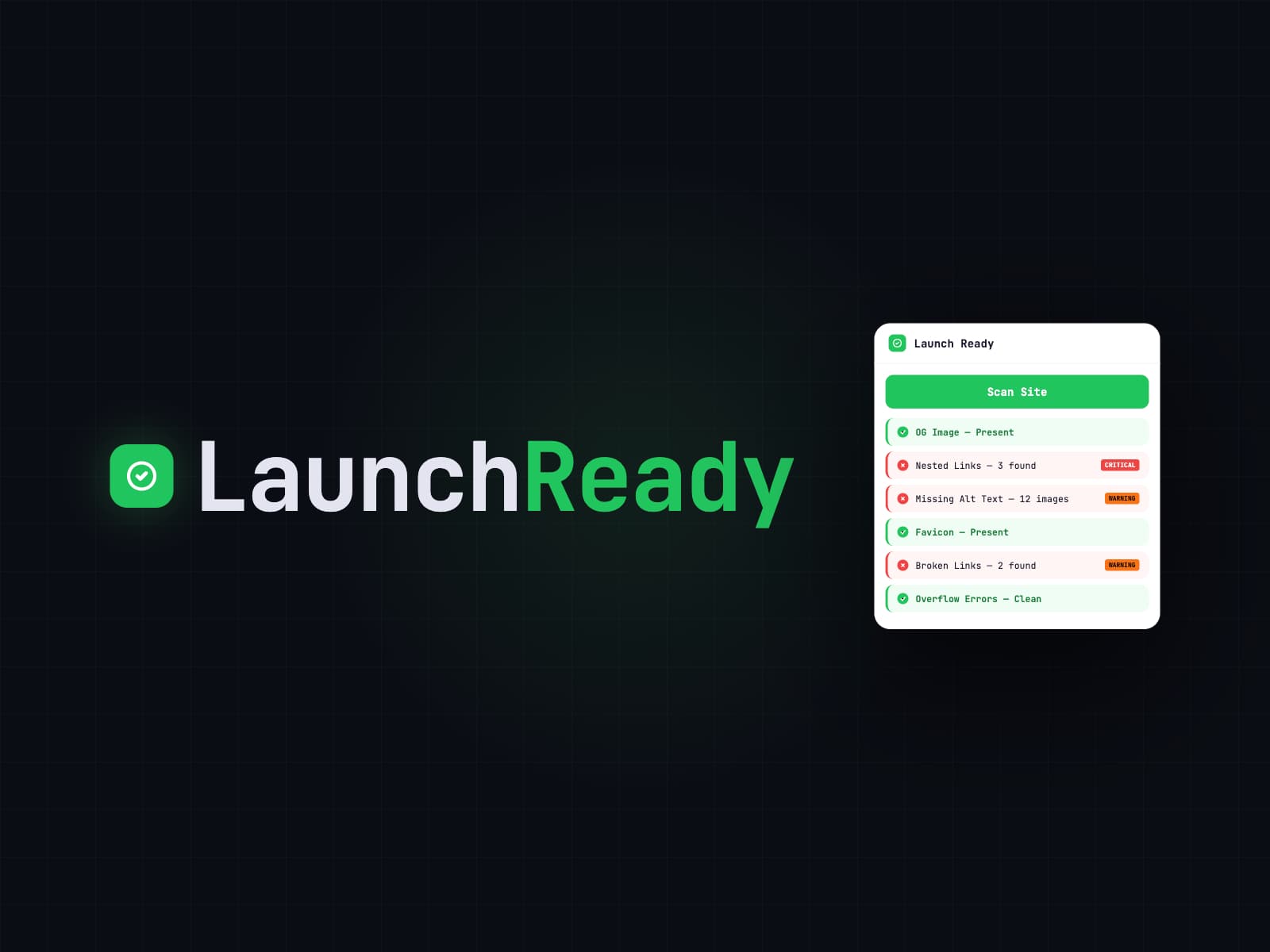 Launch Ready — Site health check for Framer