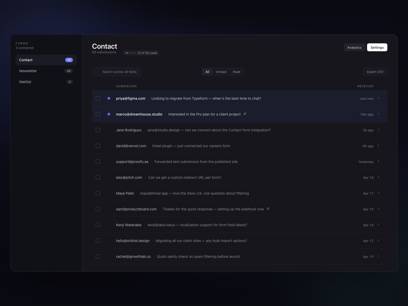 Proofly Forms Inbox — Every form deserves an inbox. - Image 2