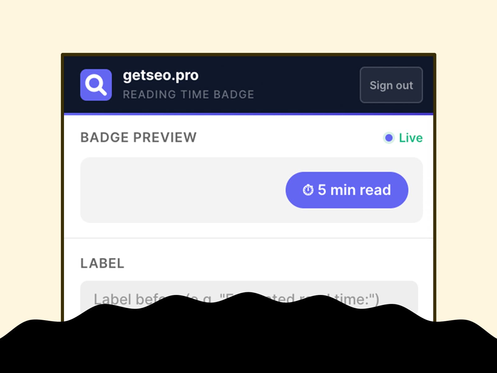 Reading Time Badge by getseo.pro — Show read time on every page