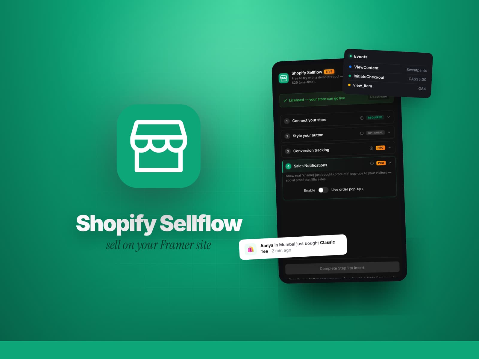 Shopify Sellflow — Shopify checkout for Framer ⚡