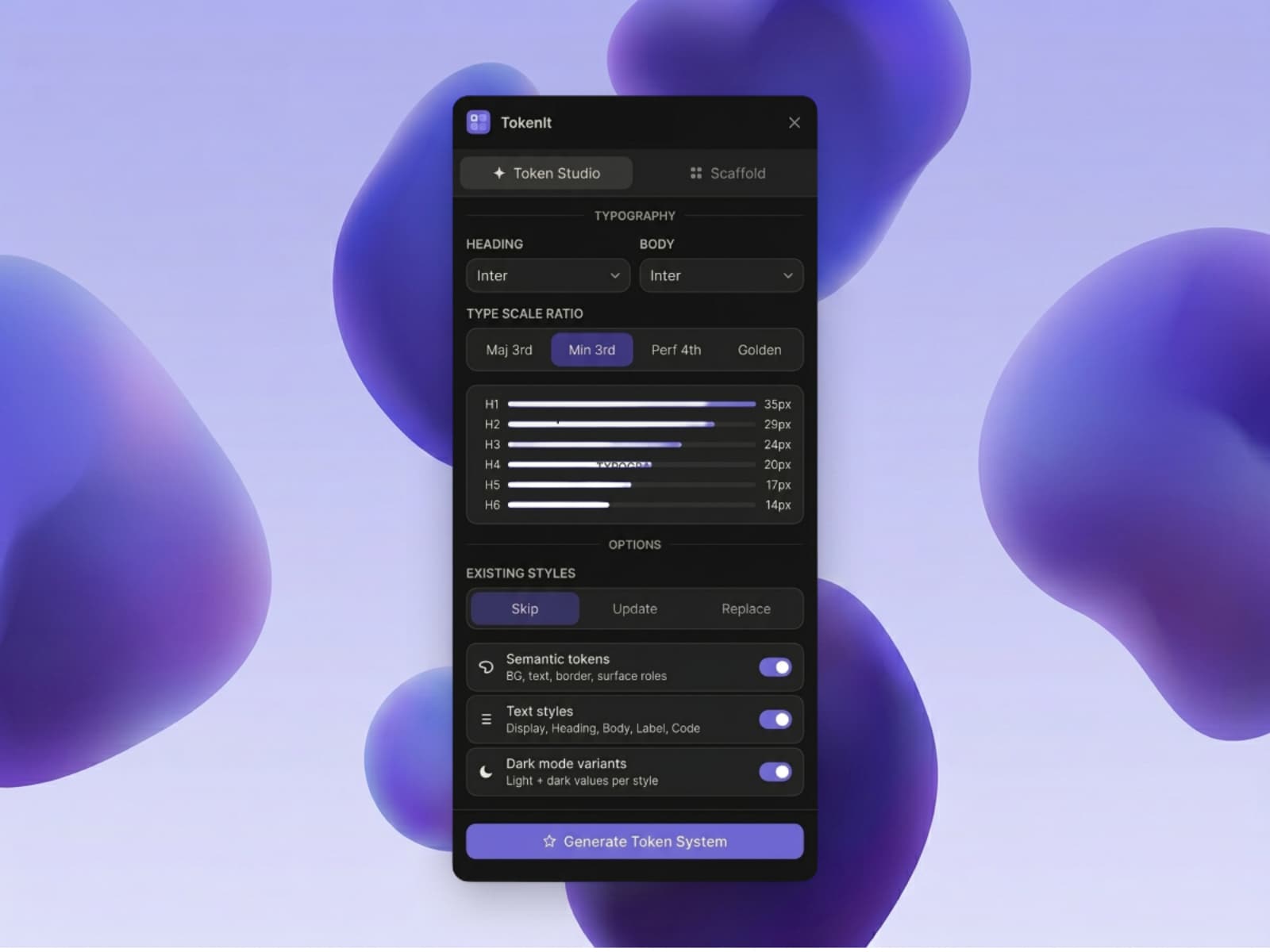 TokenIt — Design tokens & layouts, fast.