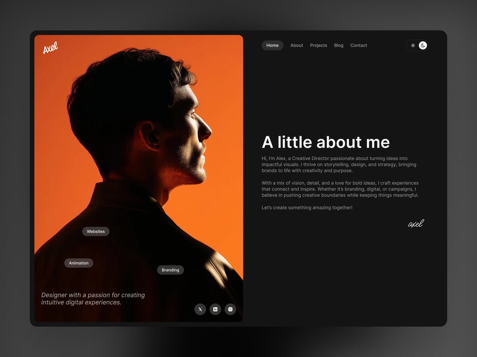 Axel — Portfolio & Personal Template - Image 3