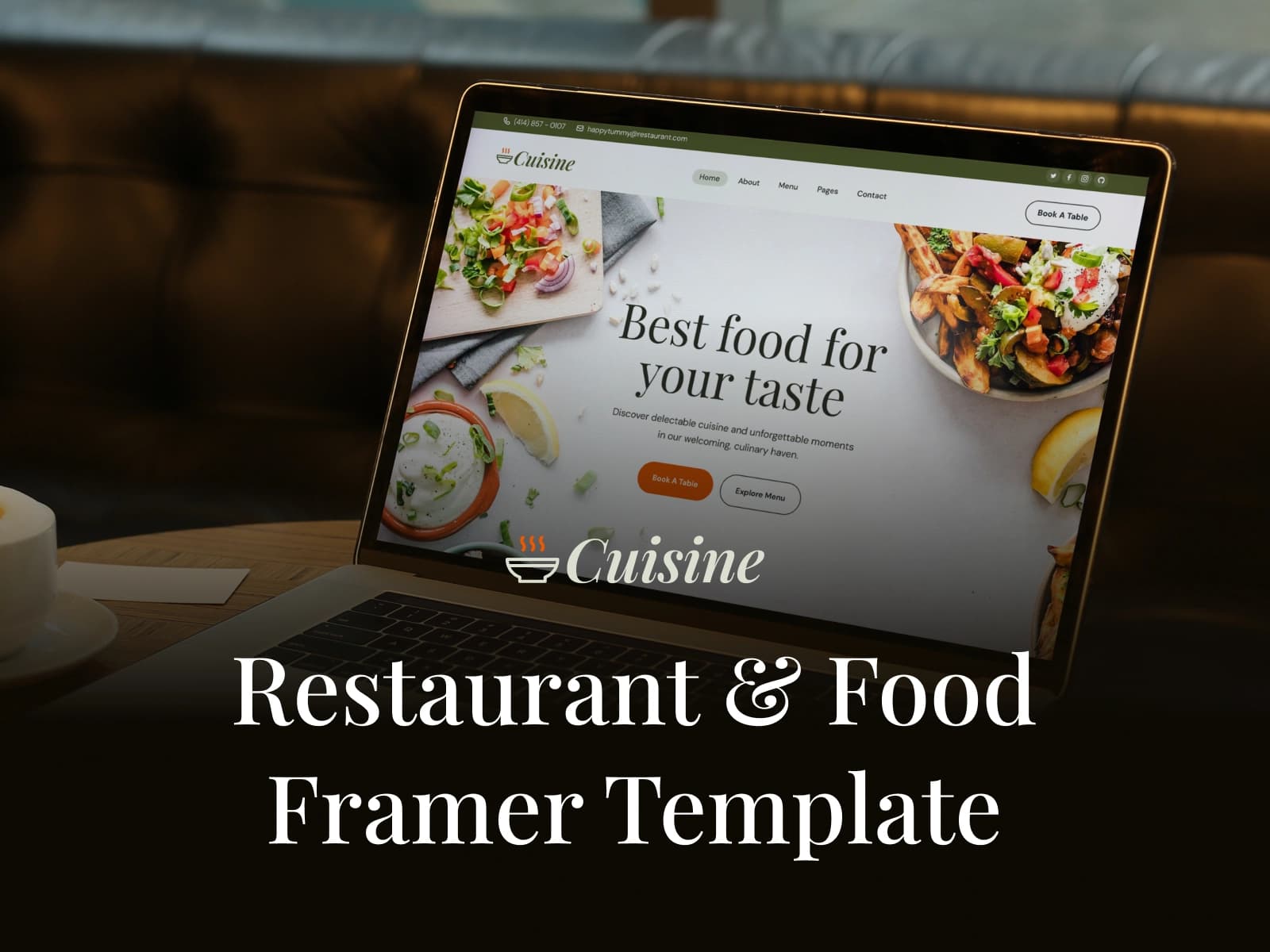 Cuisine — Restaurants And Food Framer Template - Image 1
