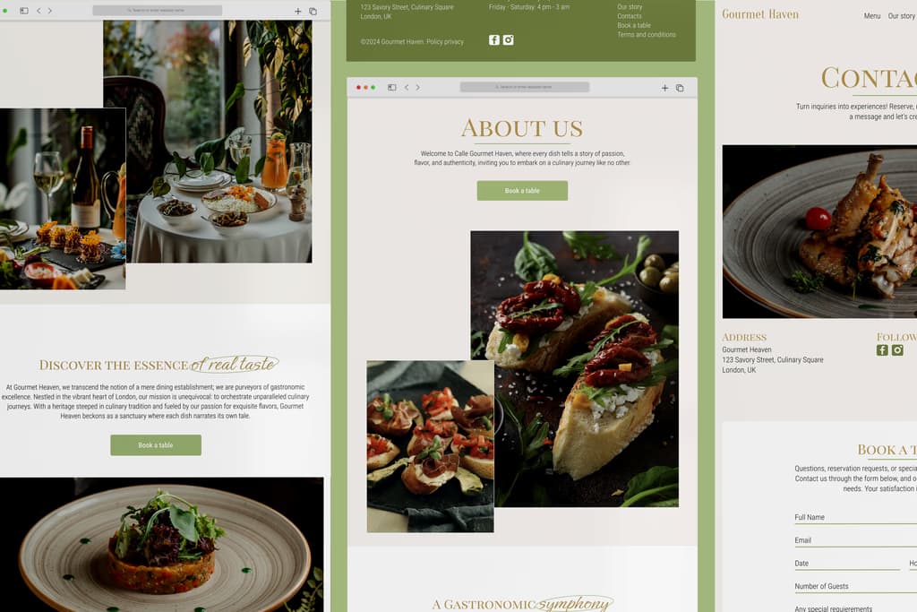 Gourmet Haven - Restaurant Framer Template