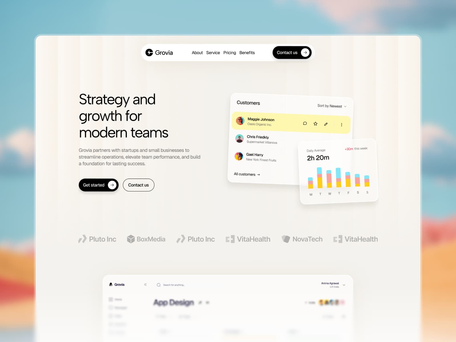 Grovia — SaaS & Business Template