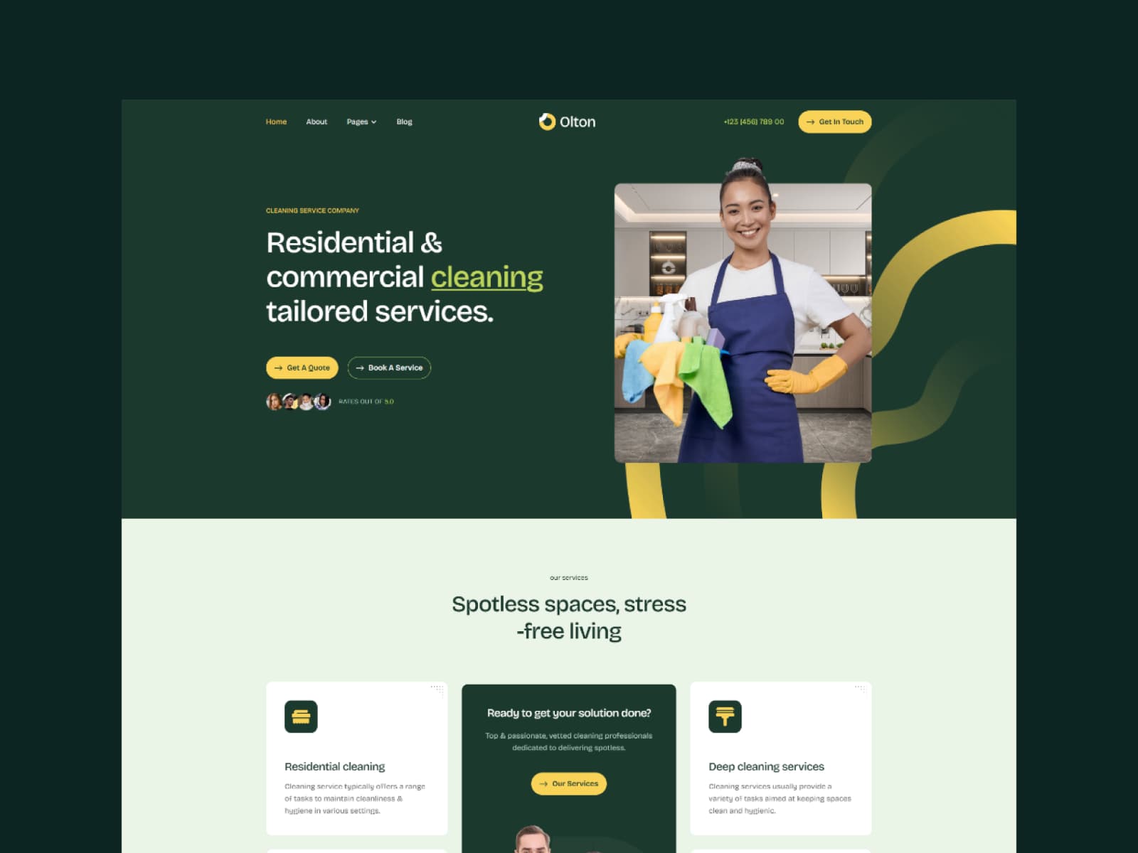 Olton — Cleaning Service Framer Template