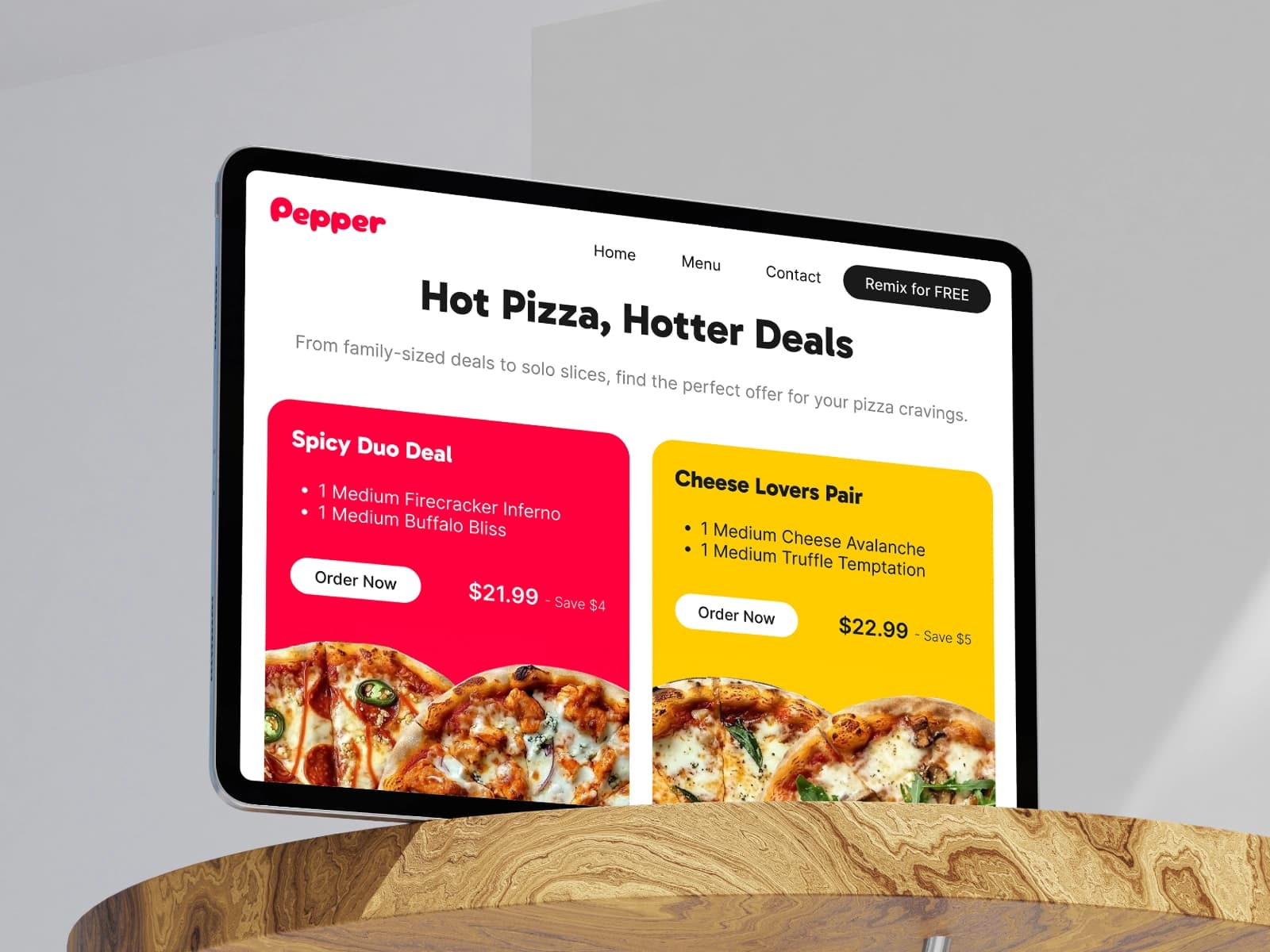 Pepper — Restaurant/Food Delivery Framer Template