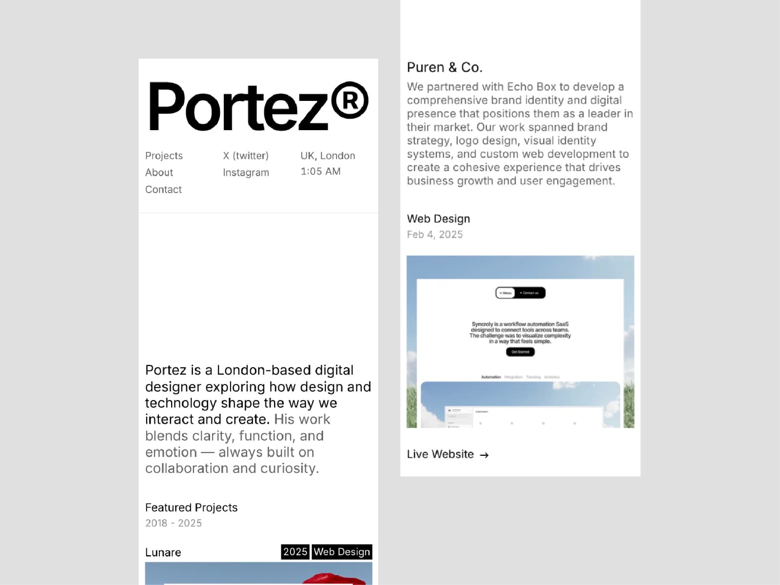 Portez — Minimal Portfolio Website Template - Image 3