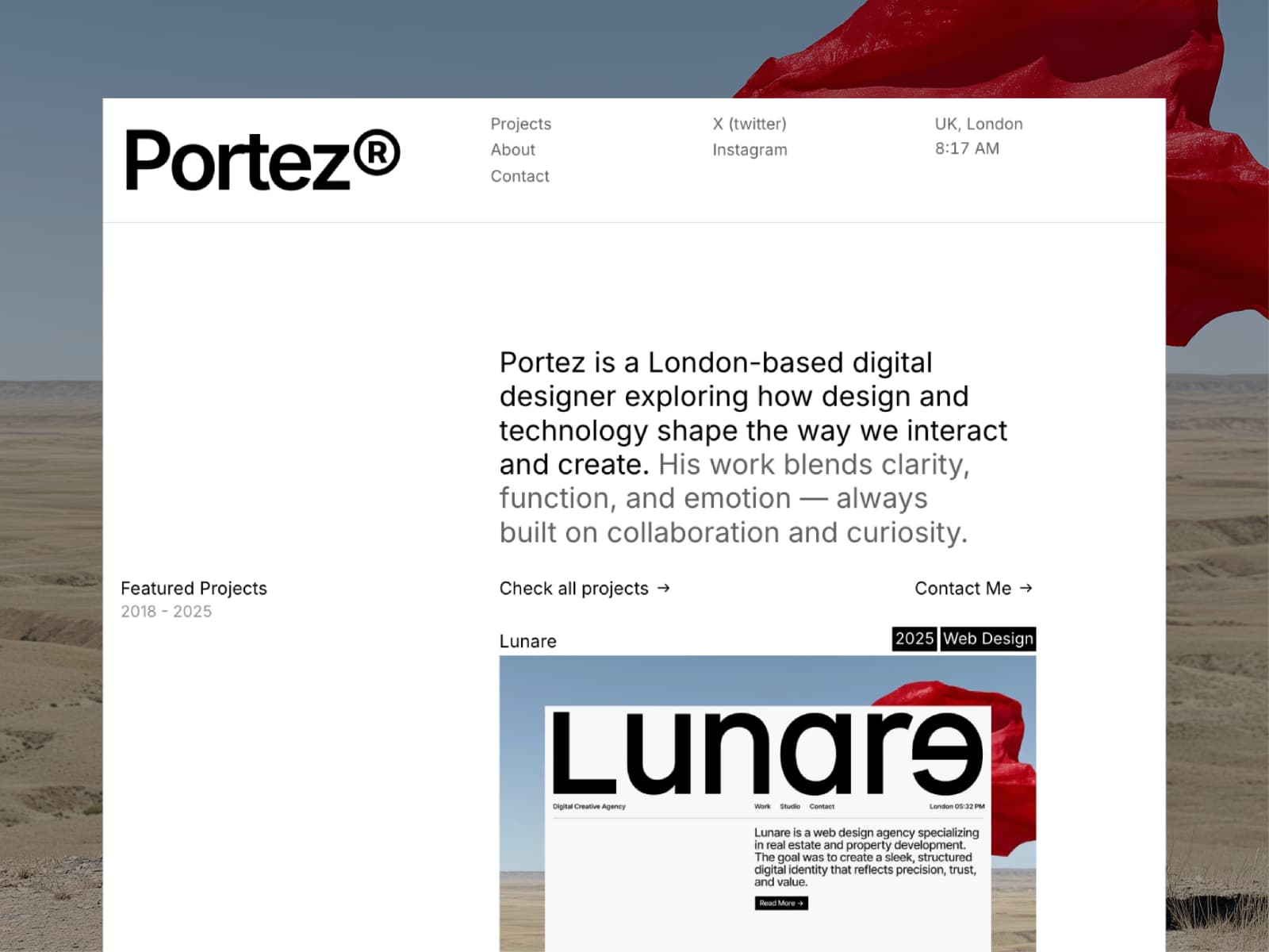 Portez — Minimal Portfolio Website Template