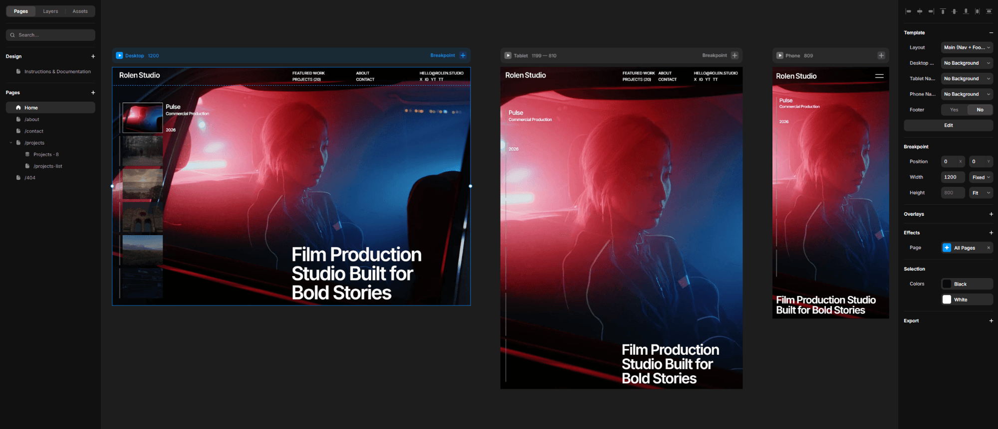 Rolen · Video Production Agency Template