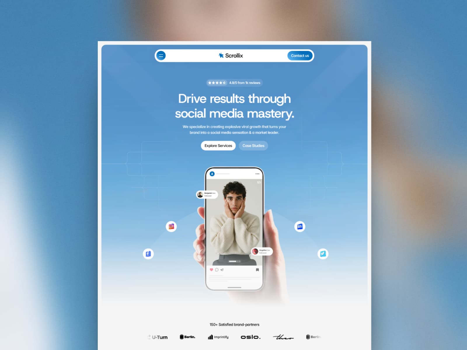 Scrollix — Social Media Agency Template