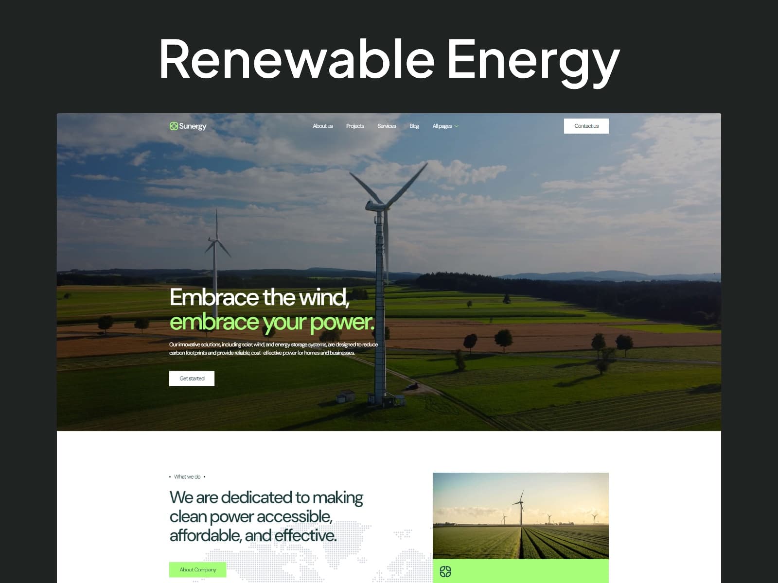 Sunergy — Renewable Energy Framer Template