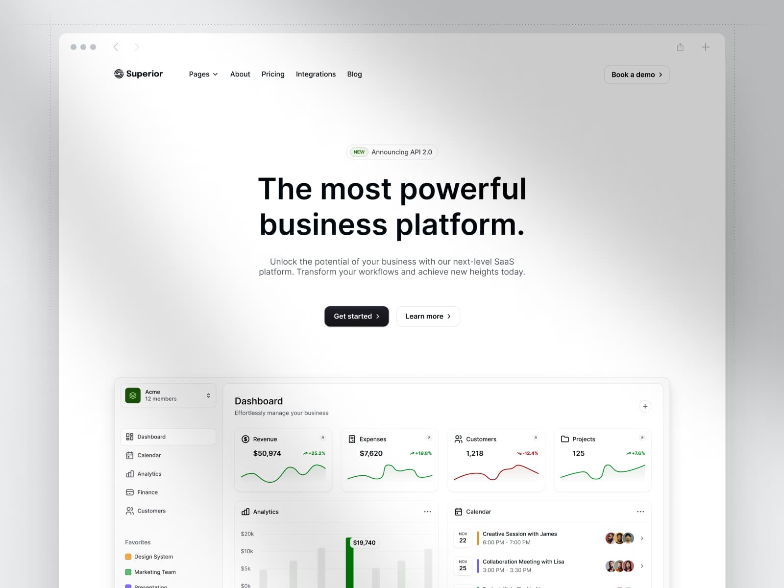 Superior — Startup & SaaS Template