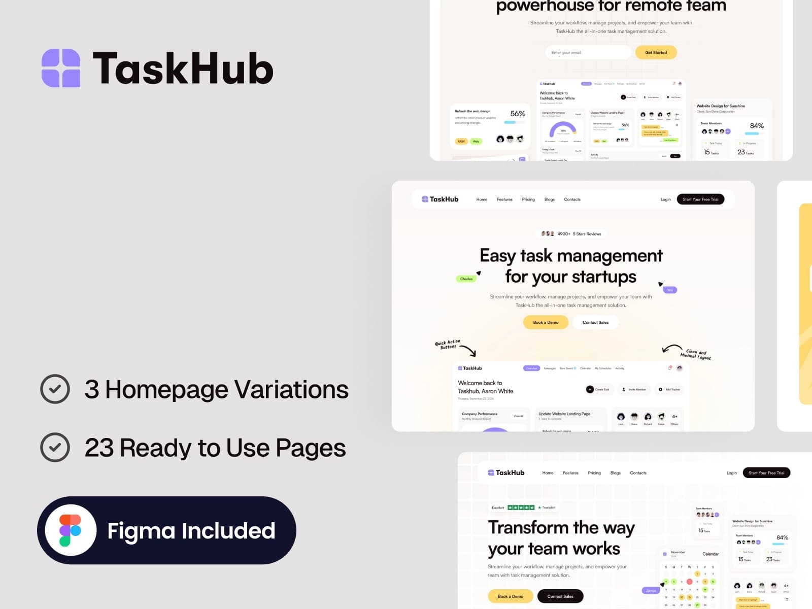 Taskhub - Multi-Layout SaaS & Startup Framer Template - Image 2