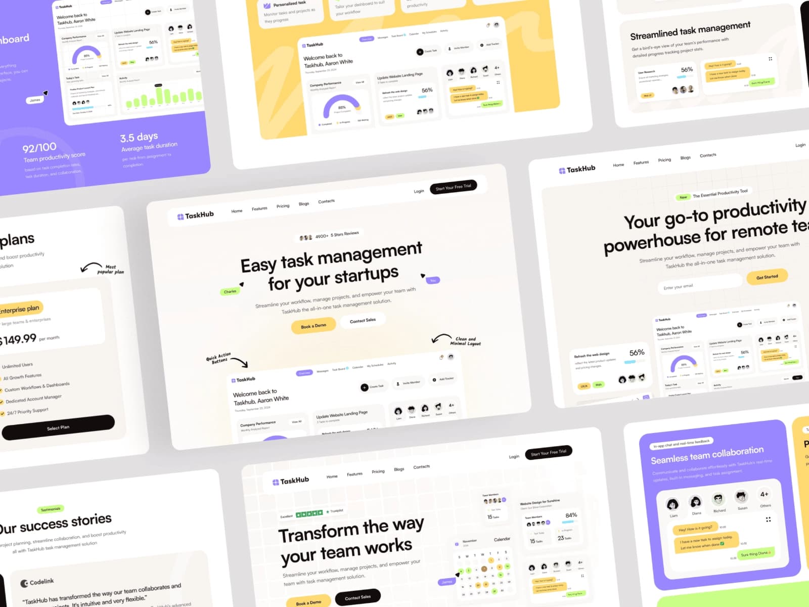 Taskhub - Multi-Layout SaaS & Startup Framer Template - Image 3