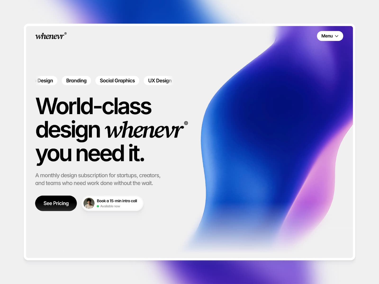 Whenevr — Design Subscription Template